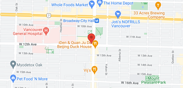 map of 513 750 W 12TH AVENUE